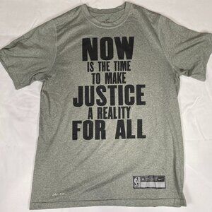 Nike NBA Authentics MLK Jr M Polyester Gray T-Shirt
